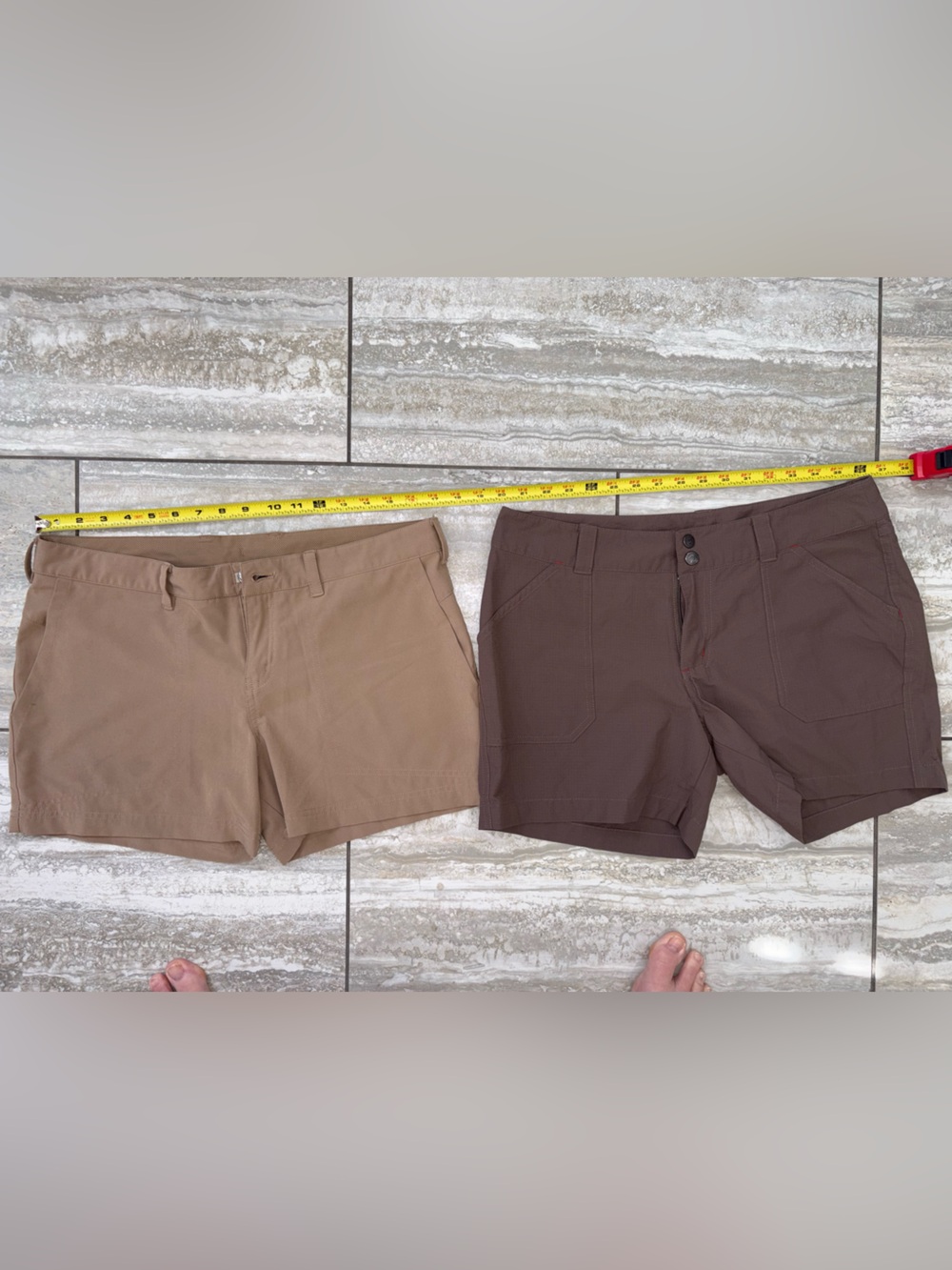 2 pair EUC sz 10 Patagonia Women’s  Khaki and Brown button zip Shorts like new